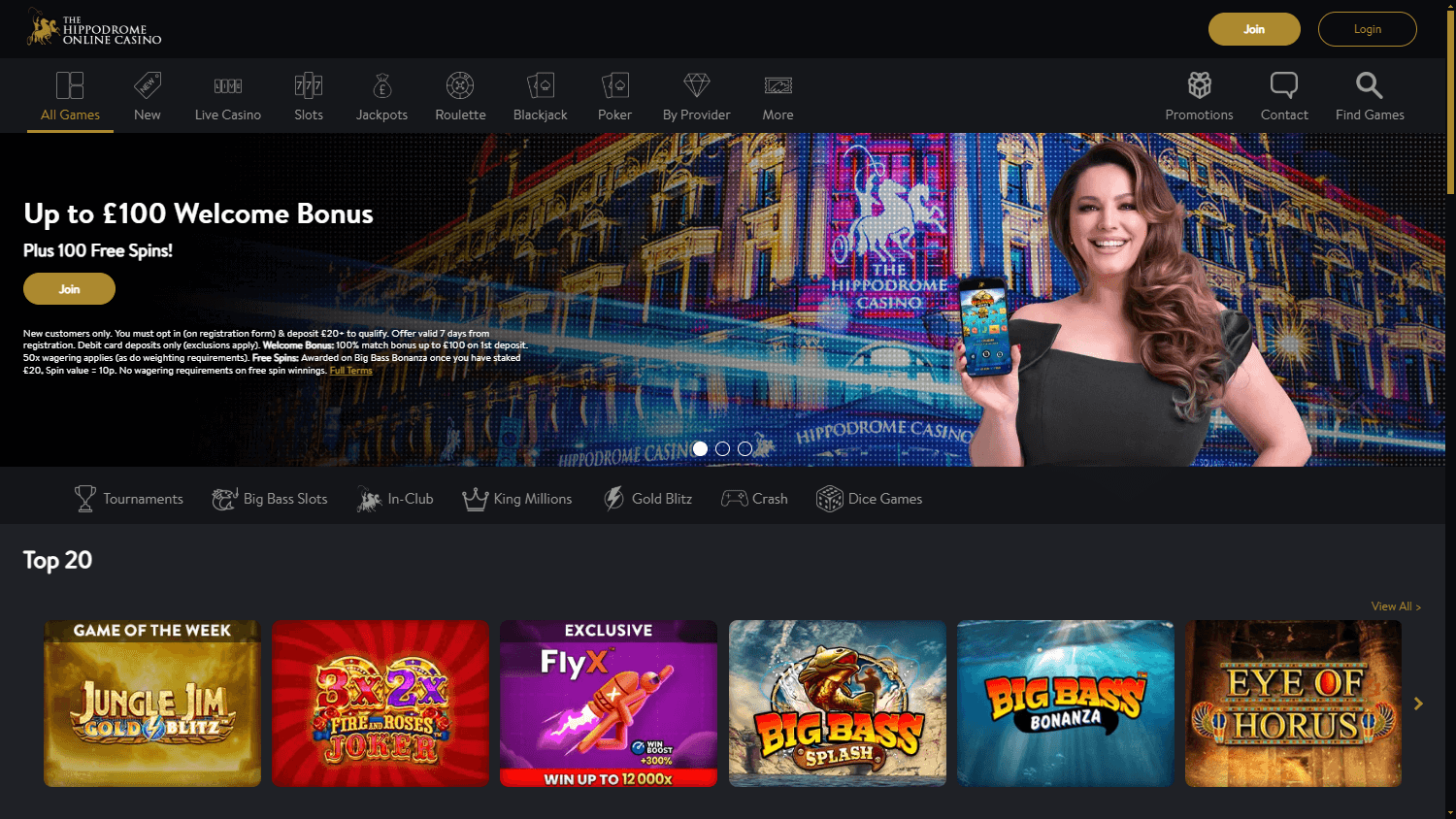 The Hippodrome Online Casino Desktop screenshot